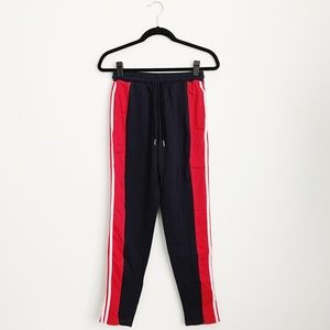 Navy Blue With Red and White Stripe Sweatpants